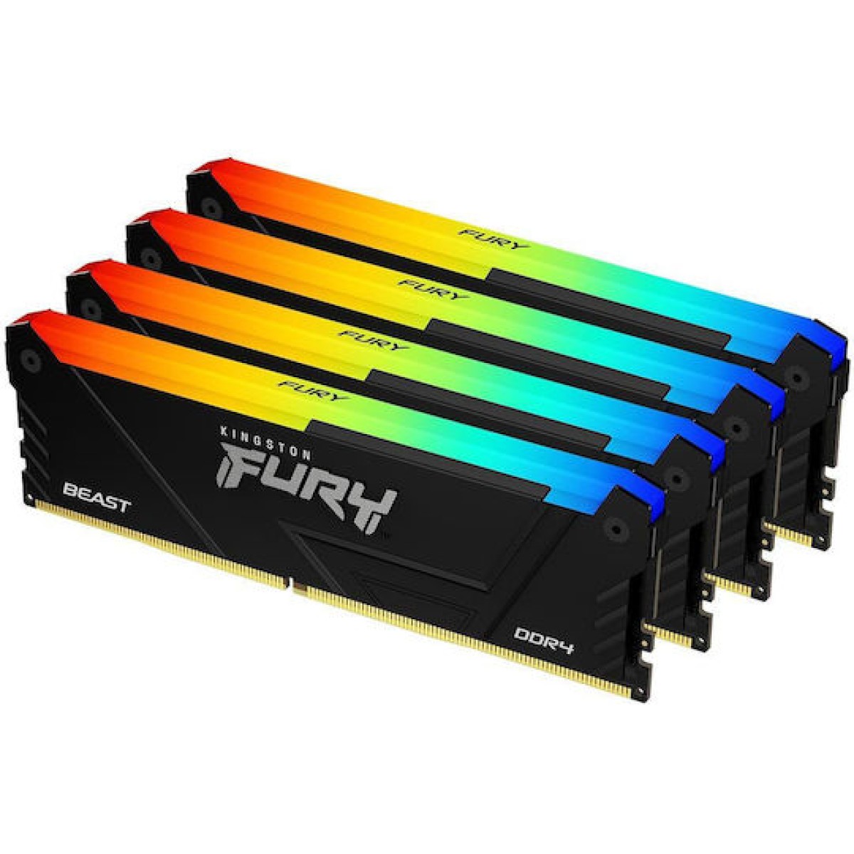 Kingston Fury Beast DDR4 32GB RAM με 4x8GB Modules και Ταχύτητα 3600 για Desktop