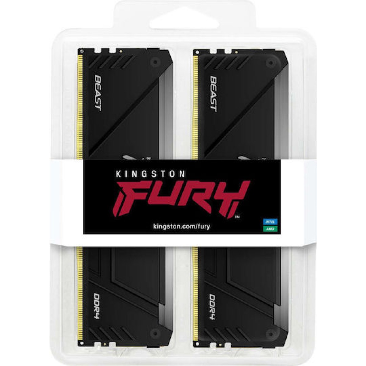 Kingston Fury Beast DDR4 32GB RAM με 2x16GB Modules και Ταχύτητα 3600 για Desktop