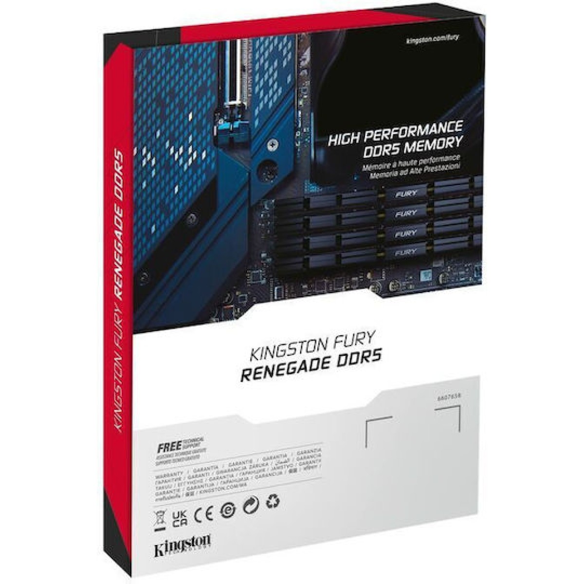 Kingston Fury Renegade Silver DDR5 με Module 1x48GB και Ταχύτητα 6000 για Desktop