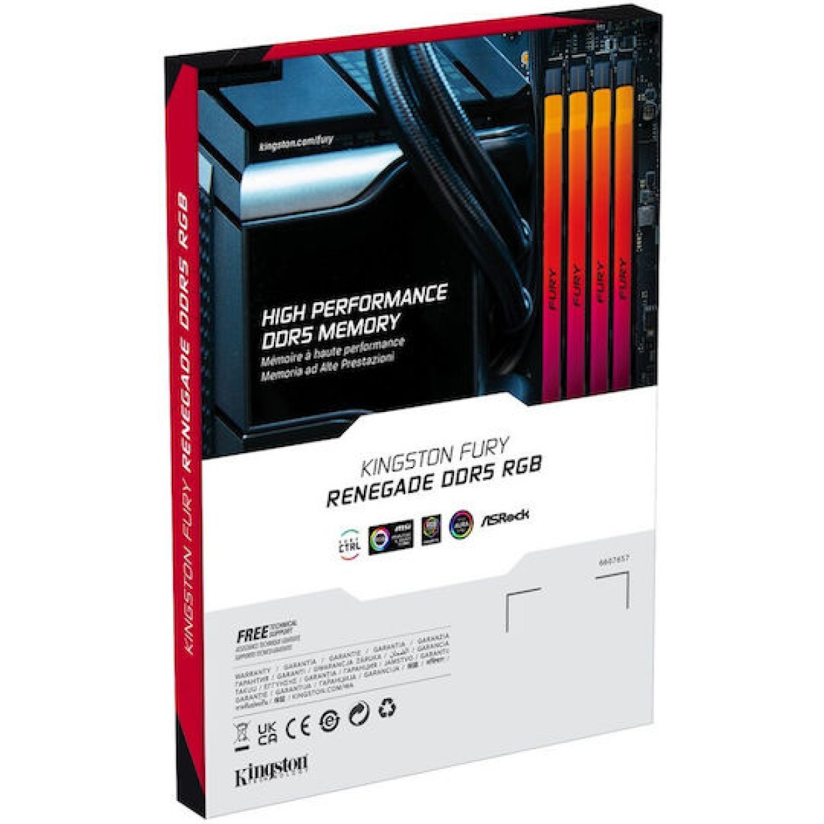 Kingston Fury Renegade RGB DDR5 48GB RAM με 2x24GB Modules και Ταχύτητα 6400 για Desktop