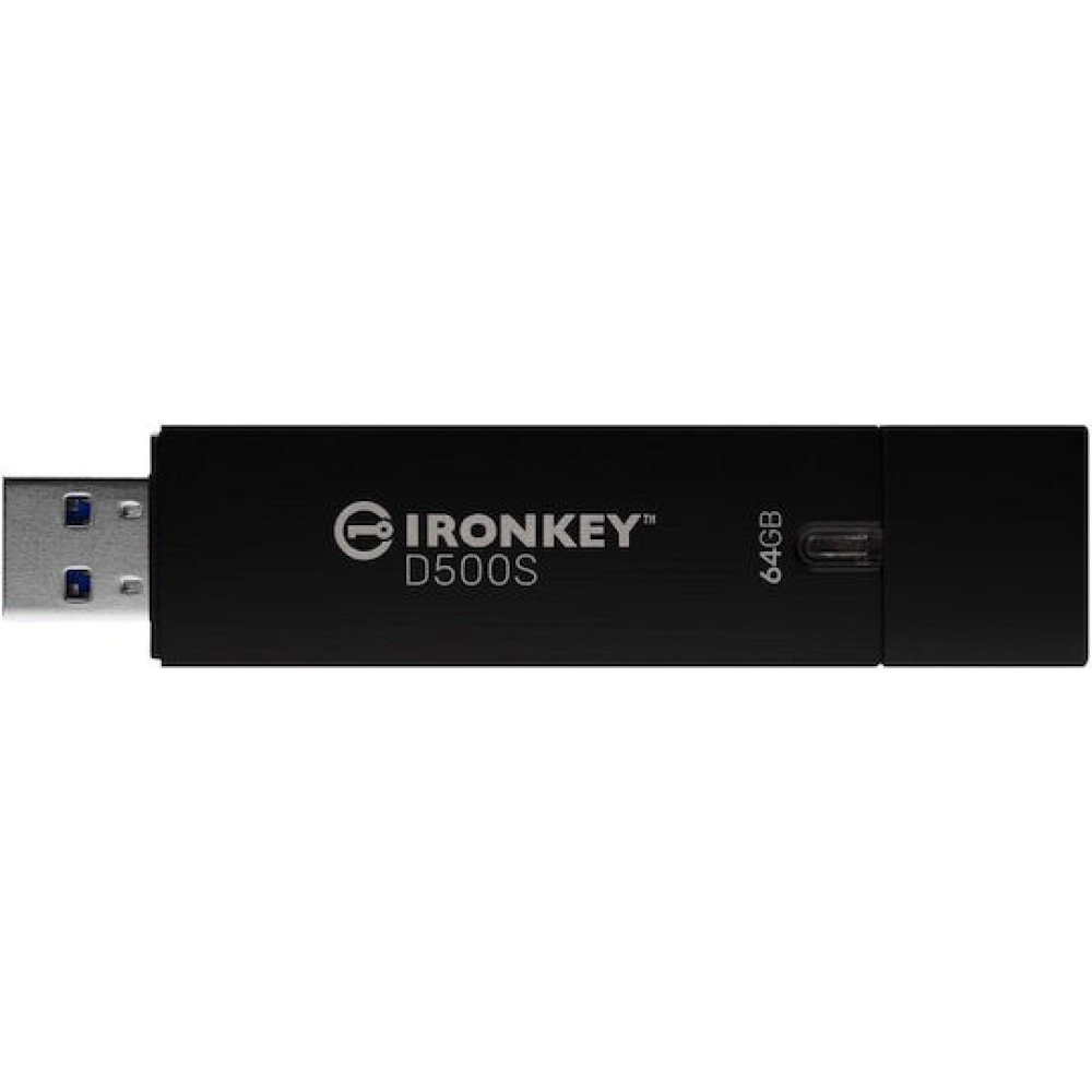Kingston Ironkey D500s 64GB USB 3.2 Stick Μαύρο
