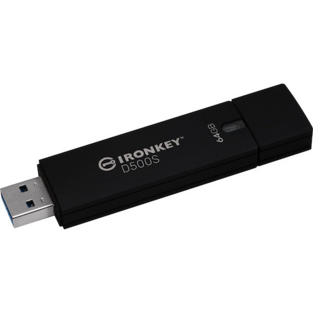 Kingston Ironkey D500s 64GB USB 3.2 Stick Μαύρο