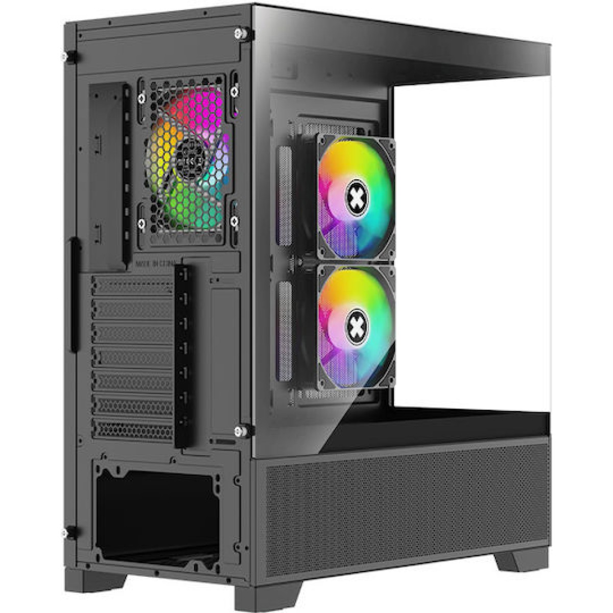 Xilence Xilent Beam XG172 Midi Tower Κουτί Υπολογιστή με Πλαϊνό Παράθυρο και ARGB Φωτισμό Μαύρο