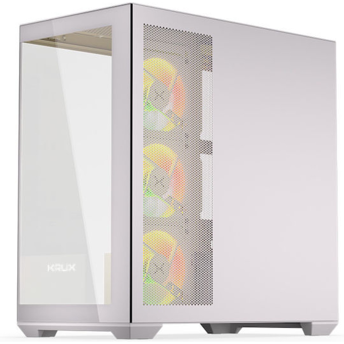Krux Exo Gaming Midi Tower Κουτί Υπολογιστή με Πλαϊνό Παράθυρο και ARGB Φωτισμό Λευκό