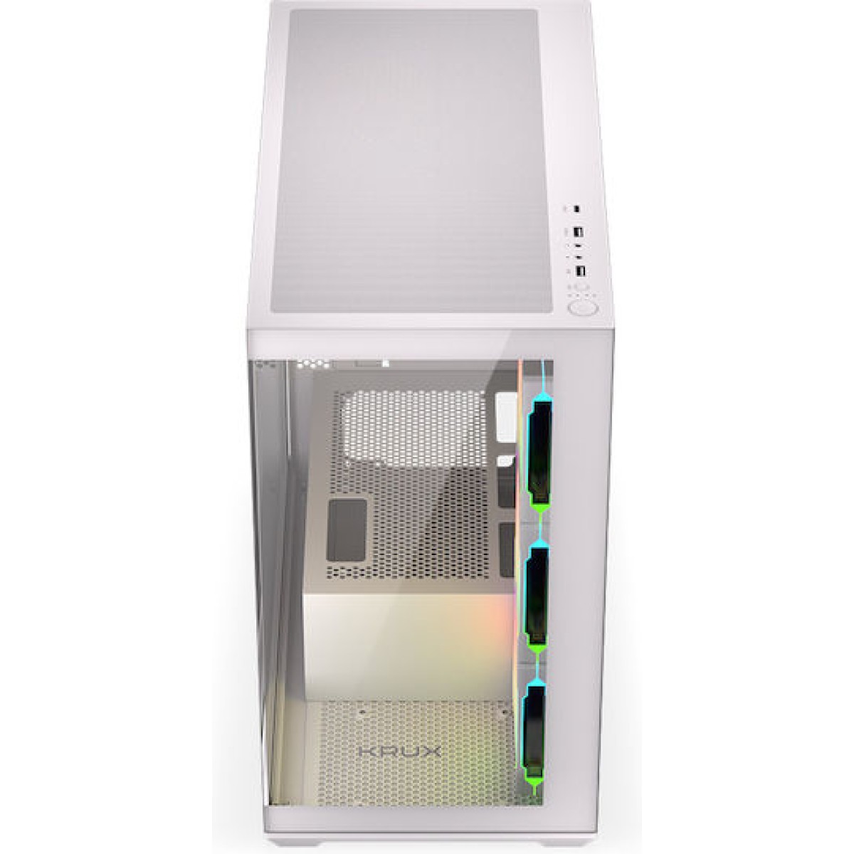 Krux Exo Gaming Midi Tower Κουτί Υπολογιστή με Πλαϊνό Παράθυρο και ARGB Φωτισμό Λευκό
