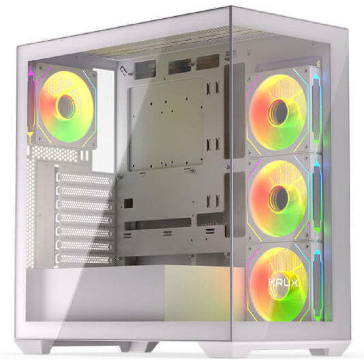 Krux Exo Gaming Midi Tower Κουτί Υπολογιστή με Πλαϊνό Παράθυρο και ARGB Φωτισμό Λευκό