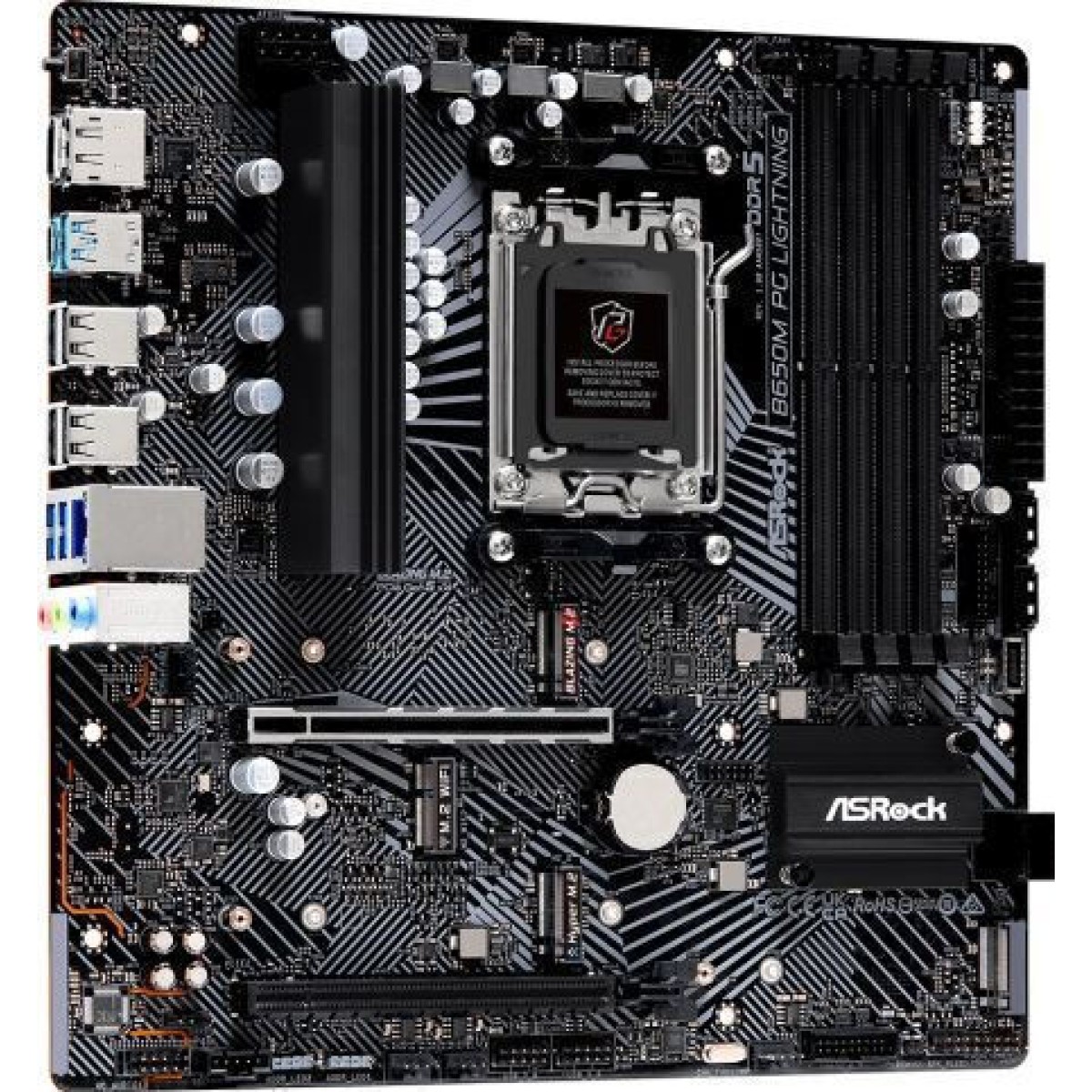 ASRock B650M PG Lightning Motherboard Micro ATX με AMD AM5 Socket 90-MXBMV0-A0UAYZ