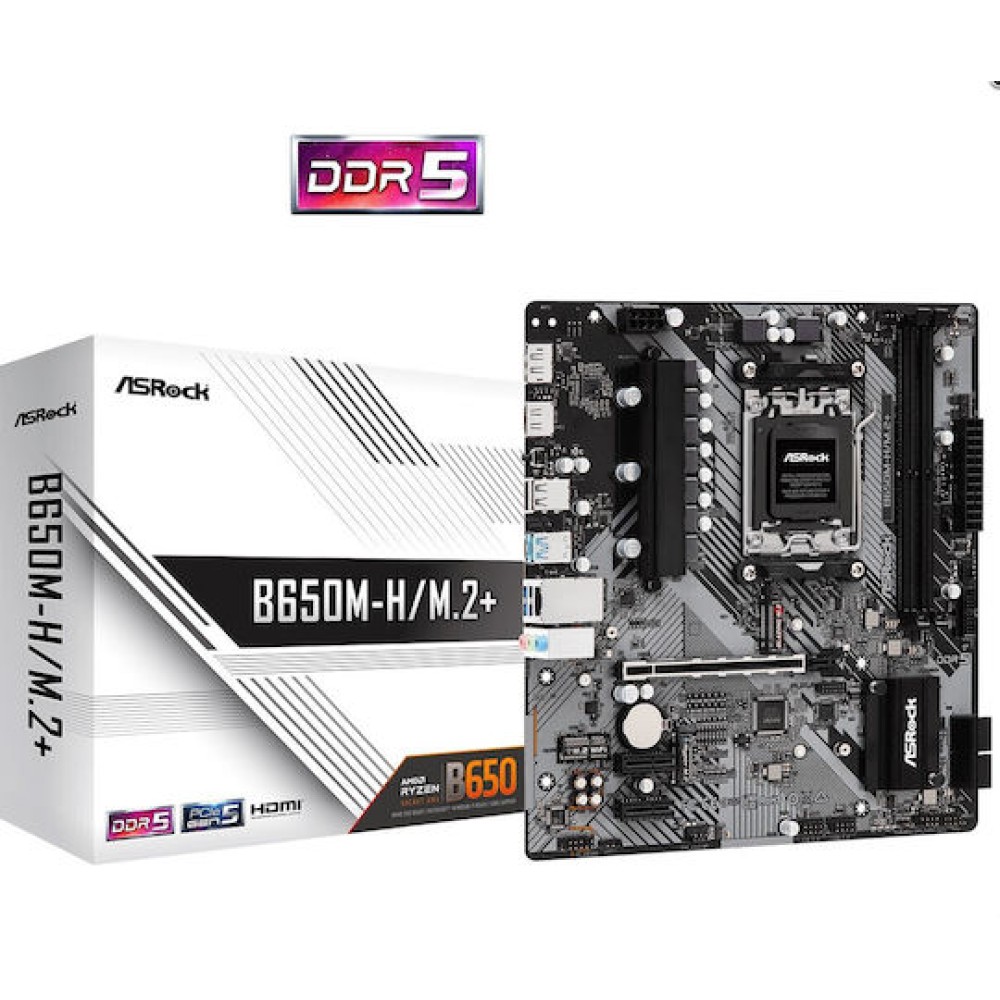 ASRock B650M-H/M.2+ Motherboard Micro ATX με AMD AM5 Socket 90-MXBMS0-A0UAYZ