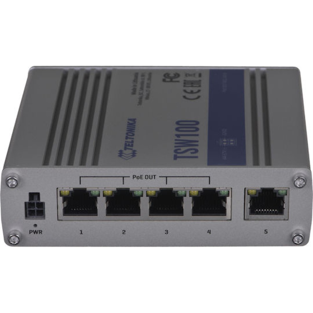 Teltonika TSW100 Switch 5x RJ45 1000Mb/s, 4x PoE