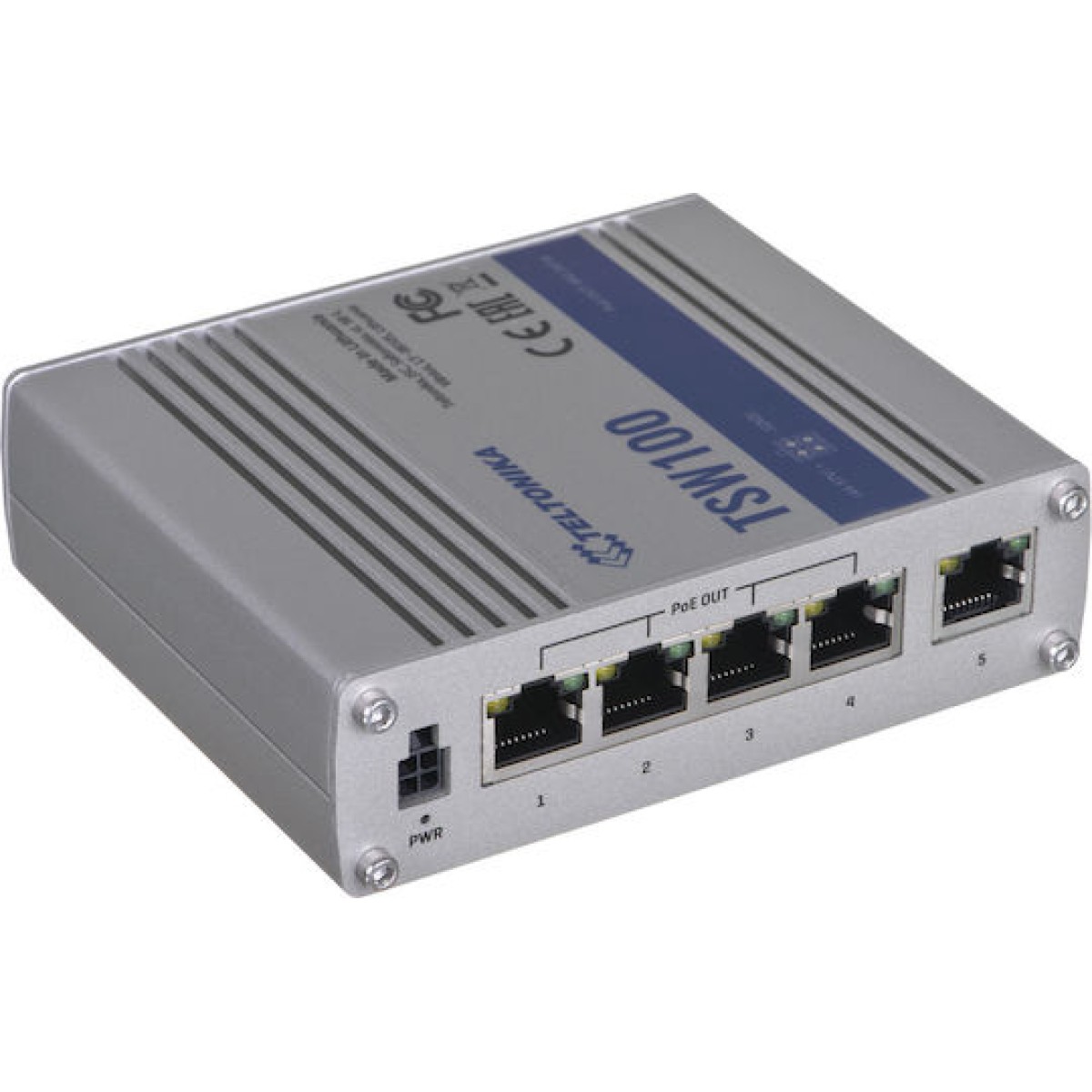 Teltonika TSW100 Switch 5x RJ45 1000Mb/s, 4x PoE
