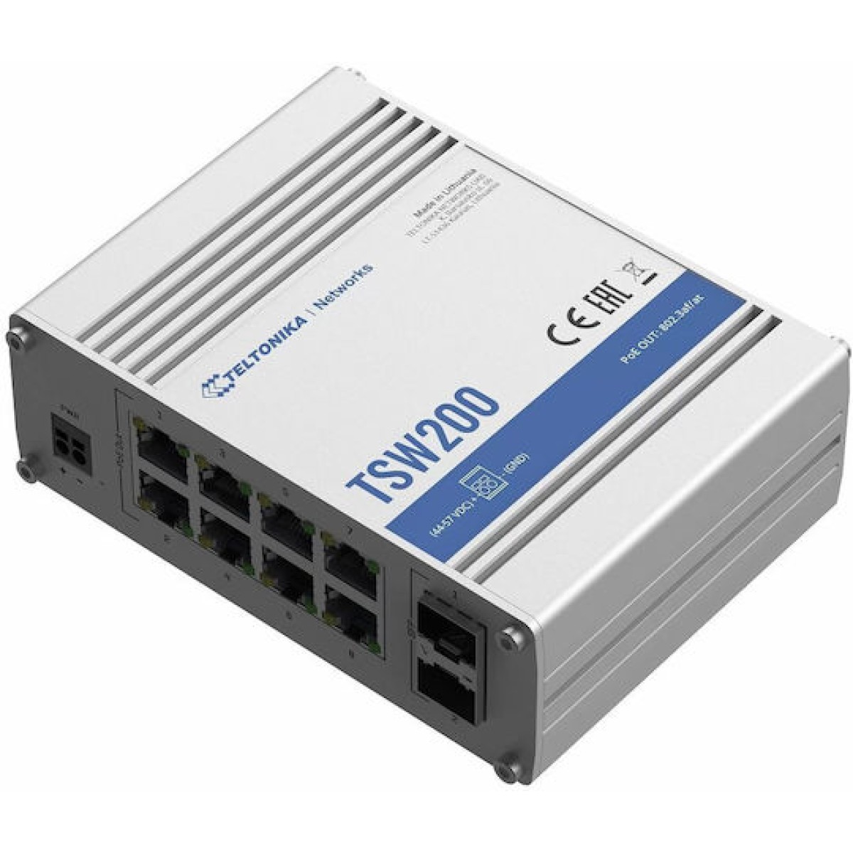Teltonika TSW200 Unmanaged L2 PoE+ Switch με 10 Θύρες Gigabit (1Gbps) Ethernet και 2 SFP Θύρες