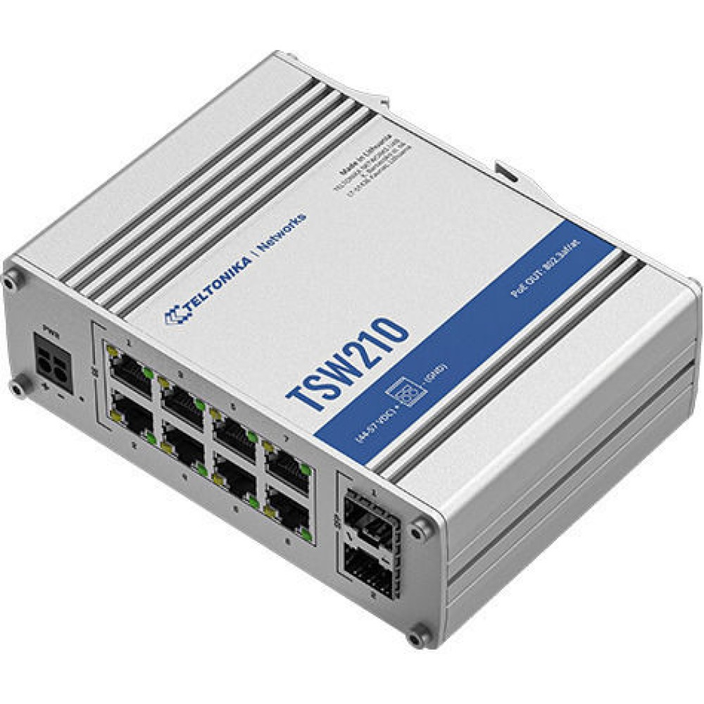 Teltonika TSW210 Unmanaged L2 Switch με 8 Θύρες Gigabit (1Gbps) Ethernet και 2 SFP Θύρες