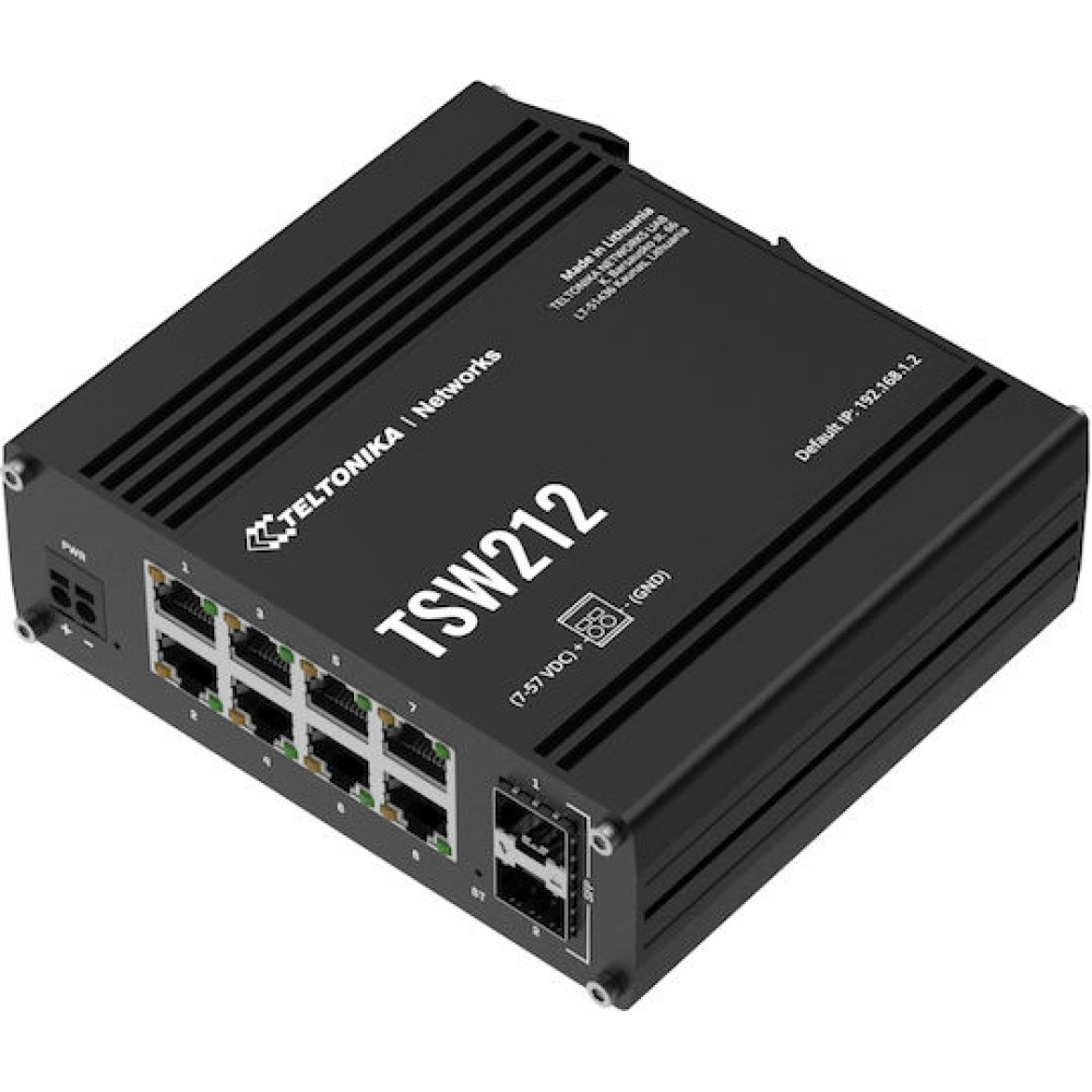 Teltonika TSW212 Managed L2 Switch με 8 Θύρες Gigabit (1Gbps) Ethernet και 2 SFP Θύρες