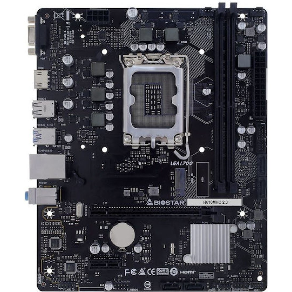 Biostar H610MHC 2.0 Motherboard ATX με Intel 1700 Socket
