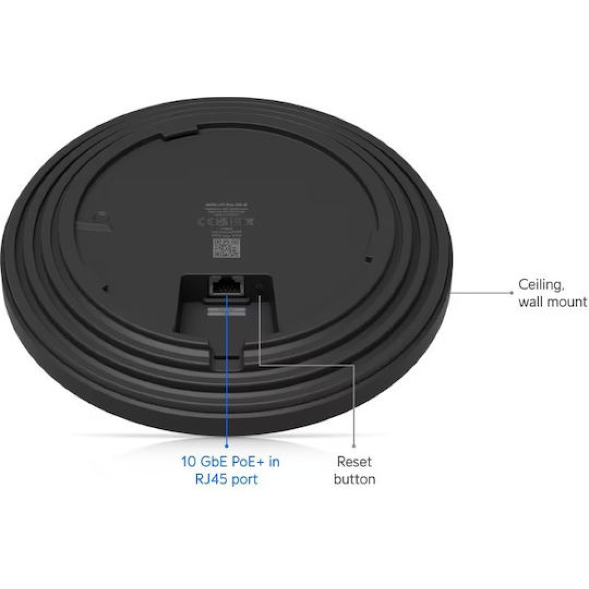 Ubiquiti U7-Pro-XG Access Point Wi‑Fi 7 Tri Band (2.4 & 5 & 6GHz) Μαύρο