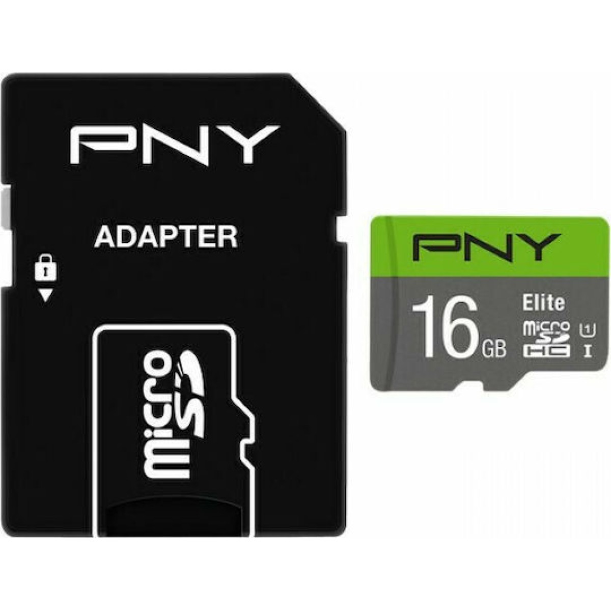 PNY Elite microSDHC 16GB Class 10 U1 UHS-I με αντάπτορα