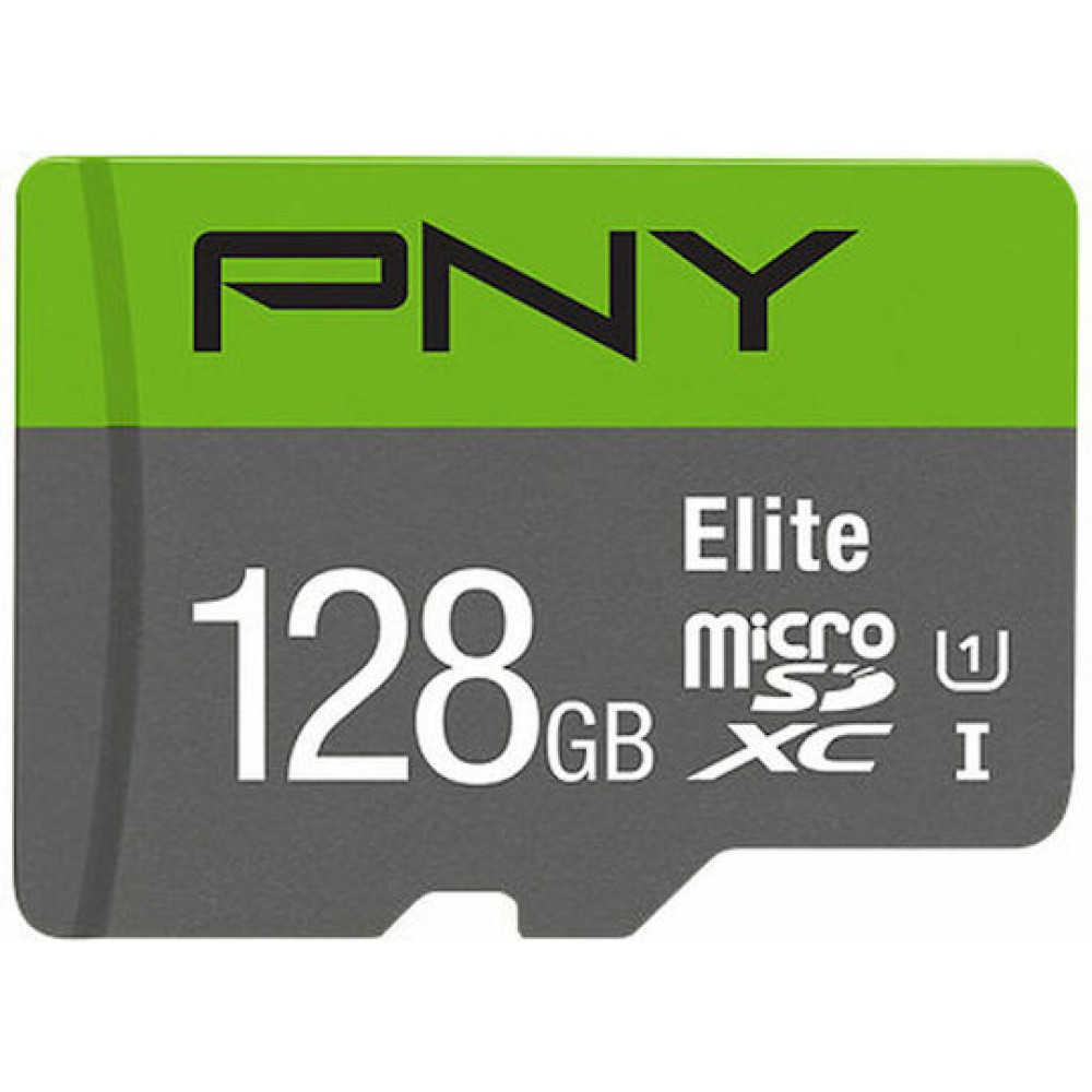 PNY Elite microSDXC 128GB Class 10 U1 UHS-I με αντάπτορα