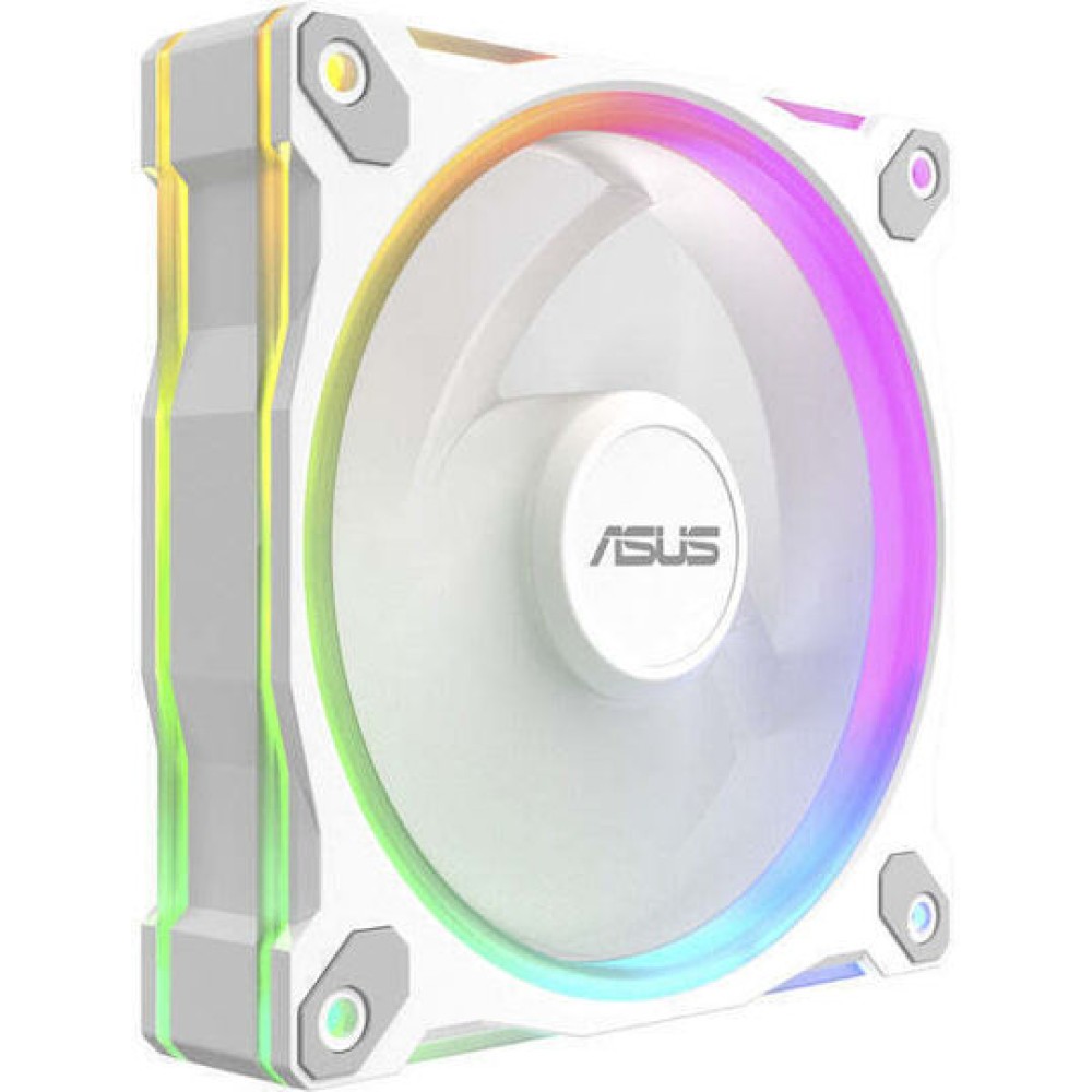 Asus Prime MR120 Reverse Case Fan με ARGB Φωτισμό και Σύνδεση 4-Pin PWM Λευκό