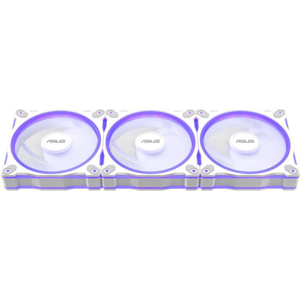 Asus Prime MR120 Case Fan με ARGB Φωτισμό και Σύνδεση 4-Pin PWM 3τμχ Λευκό