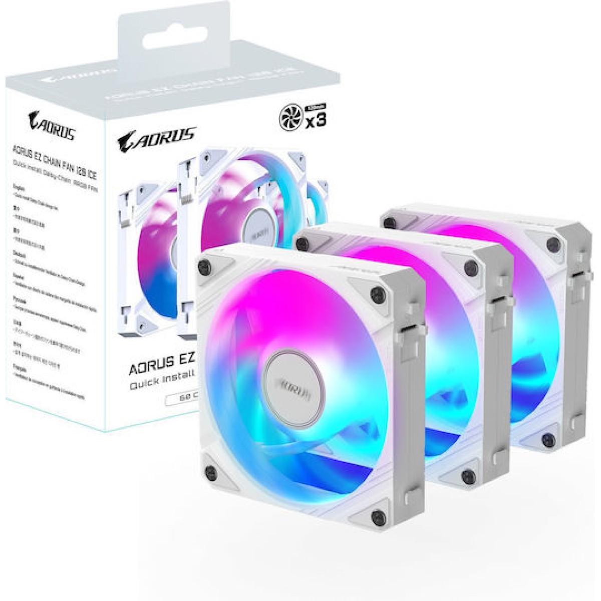 Gigabyte AORUS EZ CHAIN Case Fan 120mm με Λευκό Φωτισμό Λευκό