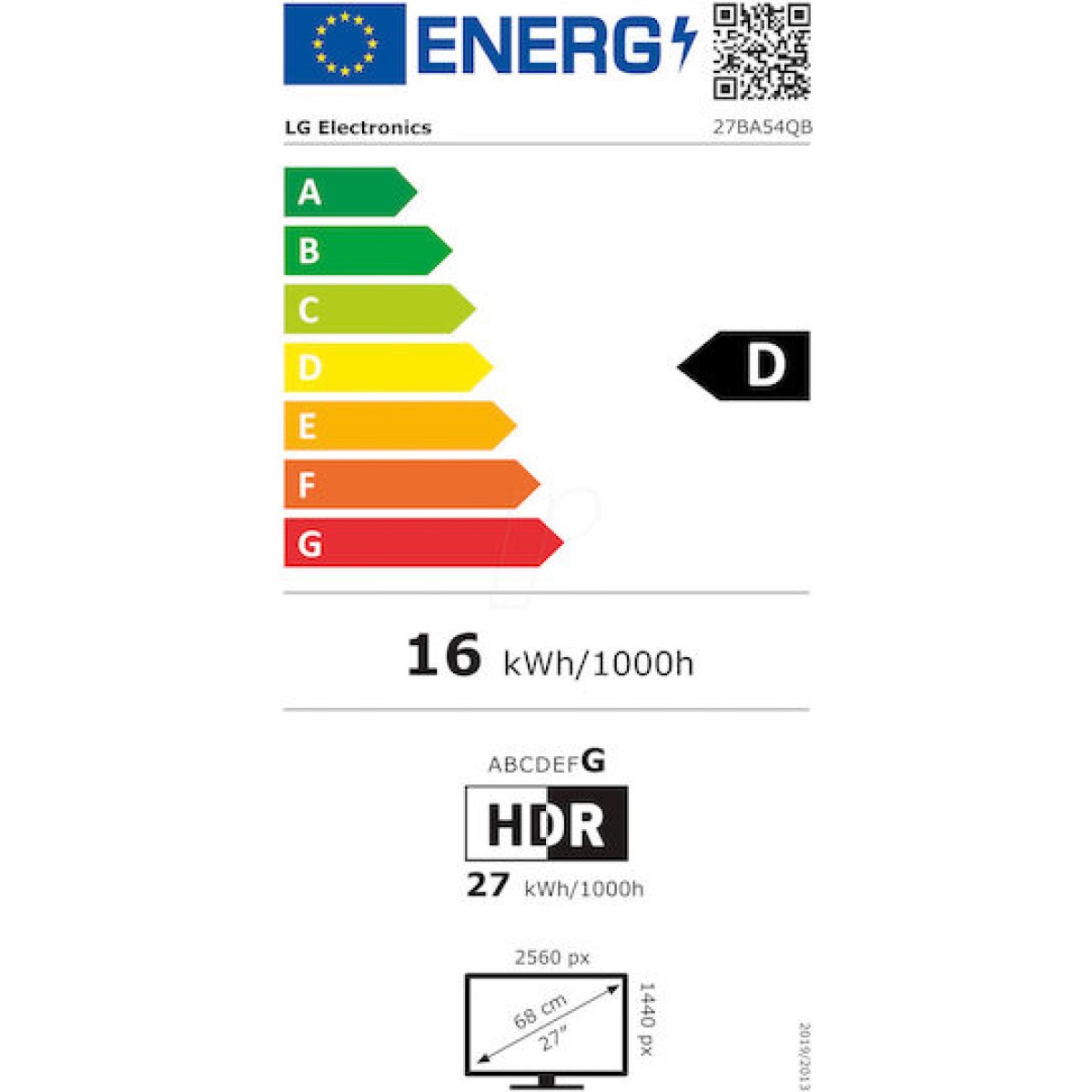 LG 27BA54QB-B IPS HDR Monitor 27