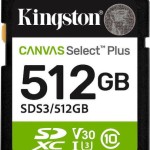 512gb Sd Memory Card Kingston Canvas Select Plus Class 10 Uhs-i Read Speed Up To 150mb/s