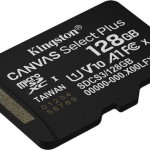 Kingston Canvas Select Plus microSDXC 128GB Class 10 U1 A1 με αντάπτορα