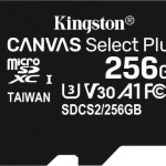Kingston Canvas Select Plus microSDXC 256GB Class 10 U3 V30 A1 UHS-I