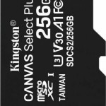 Kingston Canvas Select Plus microSDXC 256GB Class 10 U3 V30 A1 UHS-I