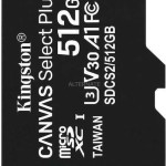 Kingston Canvas Select Plus microSDXC 512GB Class 10 U3 V30 A1 UHS-I