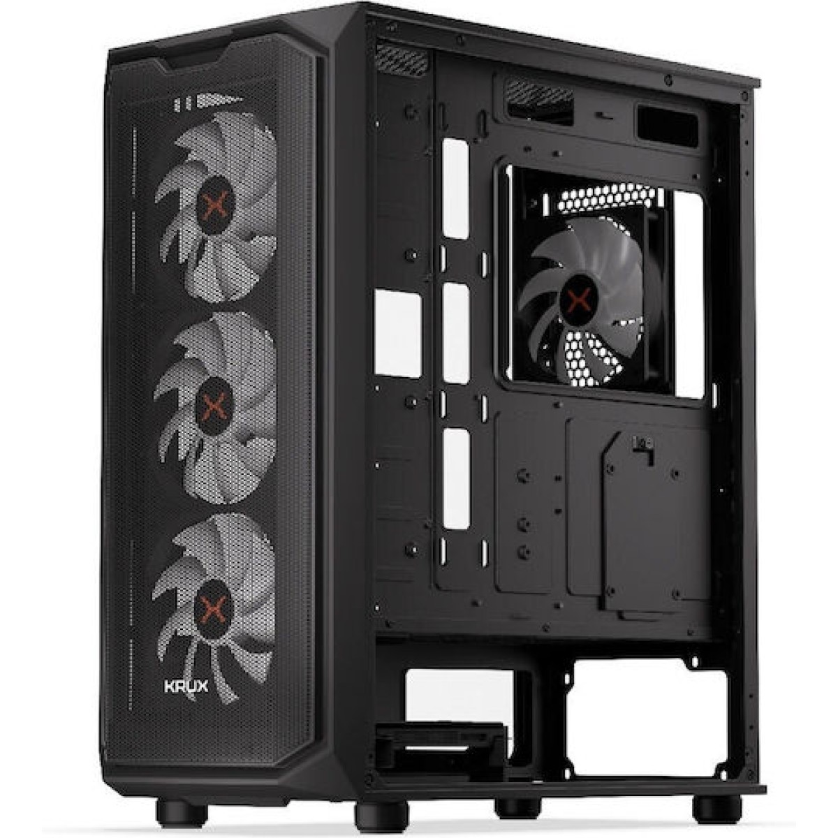 Krux Orona Gaming Midi Tower Κουτί Υπολογιστή με Πλαϊνό Παράθυρο Μαύρο