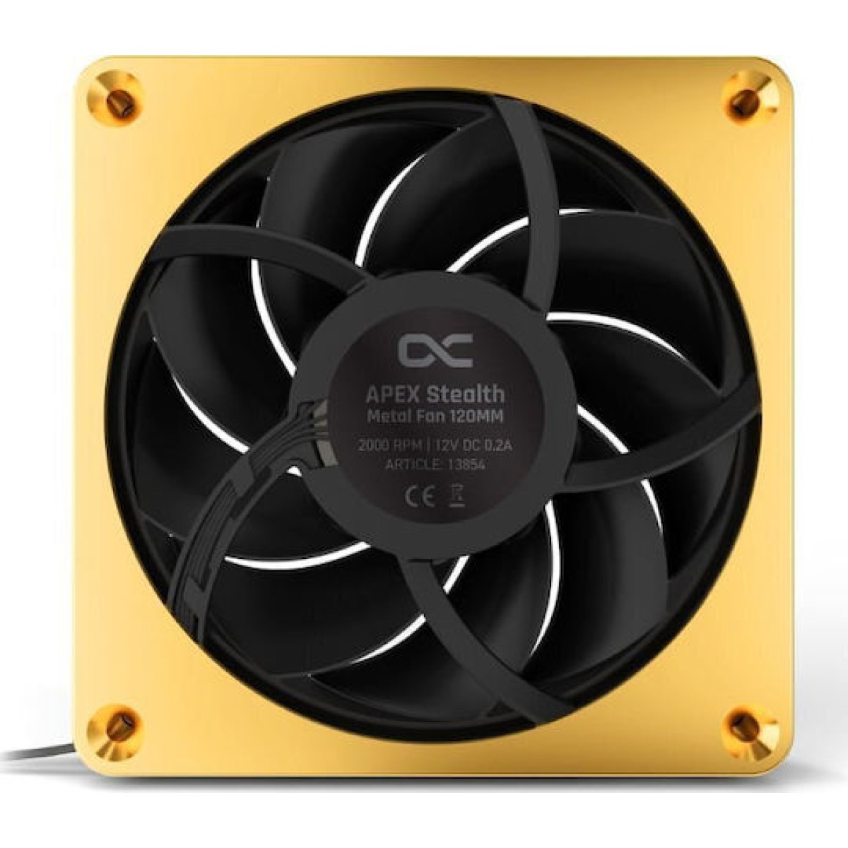 Alphacool Apex Stealth Case Fan 120mm με Σύνδεση 4-Pin PWM Χρυσό