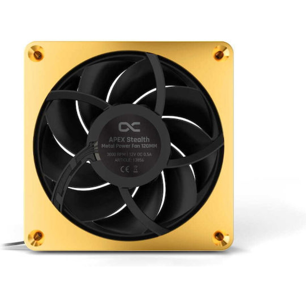 Alphacool Apex Stealth Metal Power Case Fan 120mm με Σύνδεση 4-Pin PWM Χρυσό