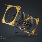 Alphacool Apex Stealth Metal Power Case Fan 120mm με Σύνδεση 4-Pin PWM Χρυσό