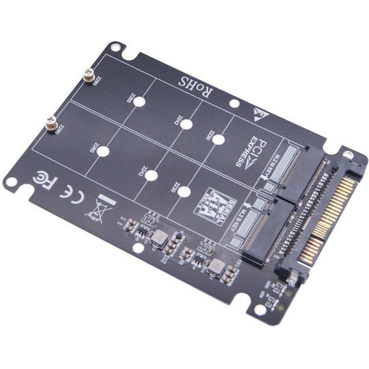 Ngff M.2 Nvme To U.2 2 Ports Adapter Card Dual Ssd To U.2 Sff-8639 Card Adapter