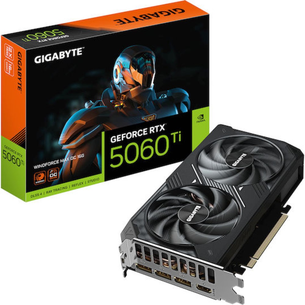 Gigabyte GeForce RTX 5060 Ti 16GB GDDR7 Windforce Max OC Κάρτα Γραφικών