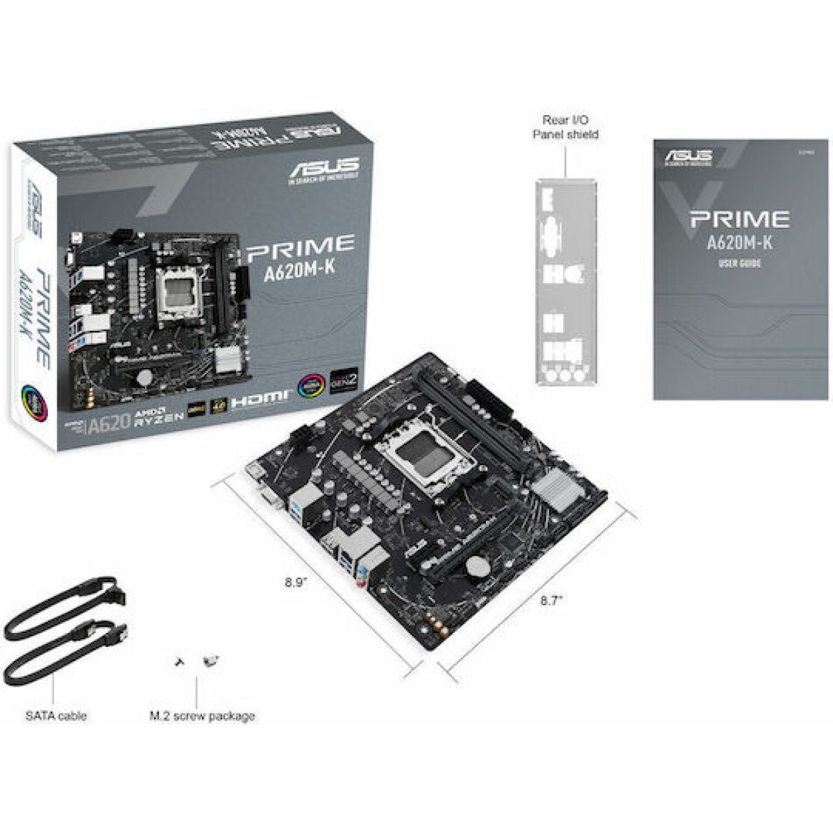 Asus Prime A620M-K Motherboard Micro ATX με AMD AM5 Socket 90MB1F40-M0EAY0