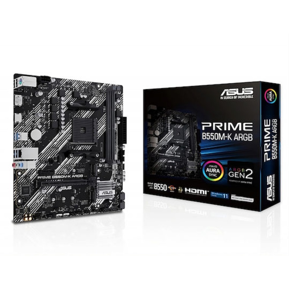 Asus Prime B550M-K ARGB Motherboard Micro ATX με AMD AM4 Socket
