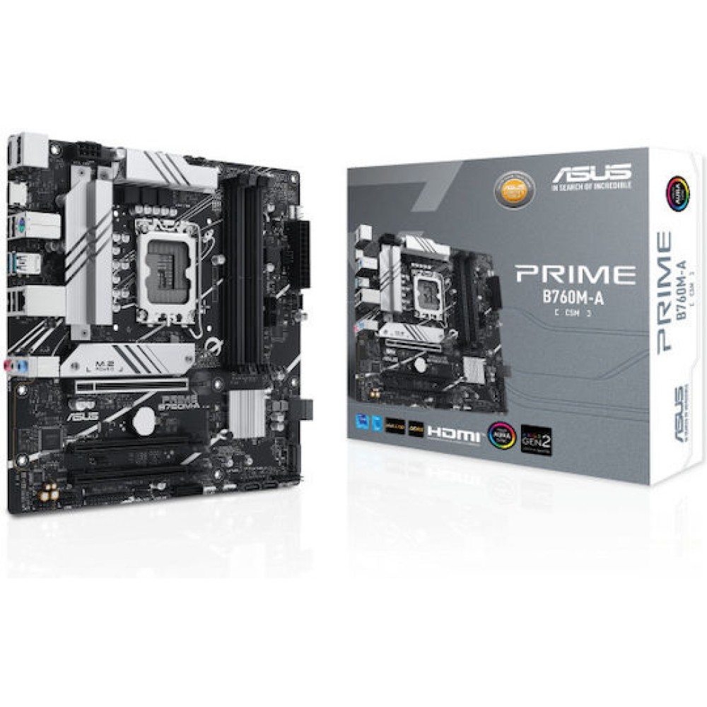 Asus Prime B760M-A-CSM Motherboard Micro ATX με Intel 1700 Socket