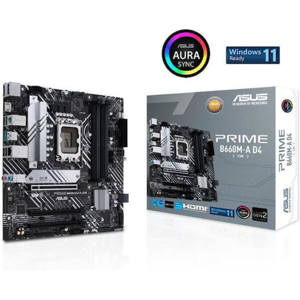 Asus Prime B660M-A D4-CSM Motherboard Micro ATX με Intel 1700 Socket