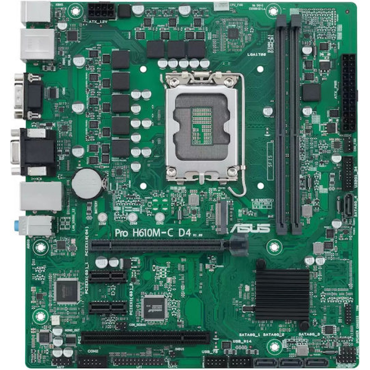 Asus Pro H610M-C D4-CSM Motherboard Micro ATX με Intel 1700 Socket 90MB1A30-M0EAYC