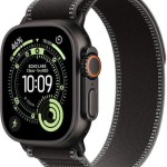 Apple Watch Ultra 3 Titanium 49mm Αδιάβροχο με eSIM και Παλμογράφο (Black Titanium Case with Black/Charcoal Trail Loop - M/L)