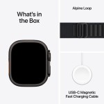 Apple Watch Ultra 3 Titanium 49mm Αδιάβροχο με eSIM και Παλμογράφο (Black Titanium Case with Black Alpine Loop - Large)