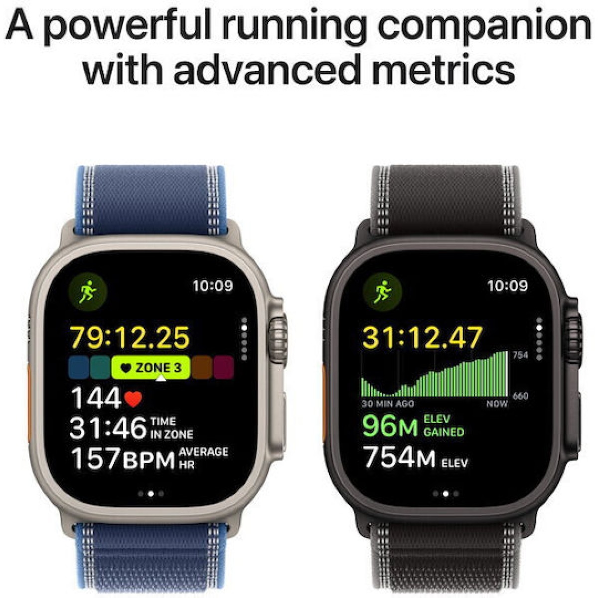 Apple Watch Ultra 3 Titanium 49mm Αδιάβροχο με eSIM και Παλμογράφο (Black Titanium Case with Black Titanium Milanese Loop - Medium)