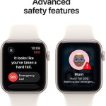 Apple Watch SE 3 Aluminium 44mm Αδιάβροχο με Παλμογράφο (Starlight Aluminium Case with Starlight Sport Band - S/M)