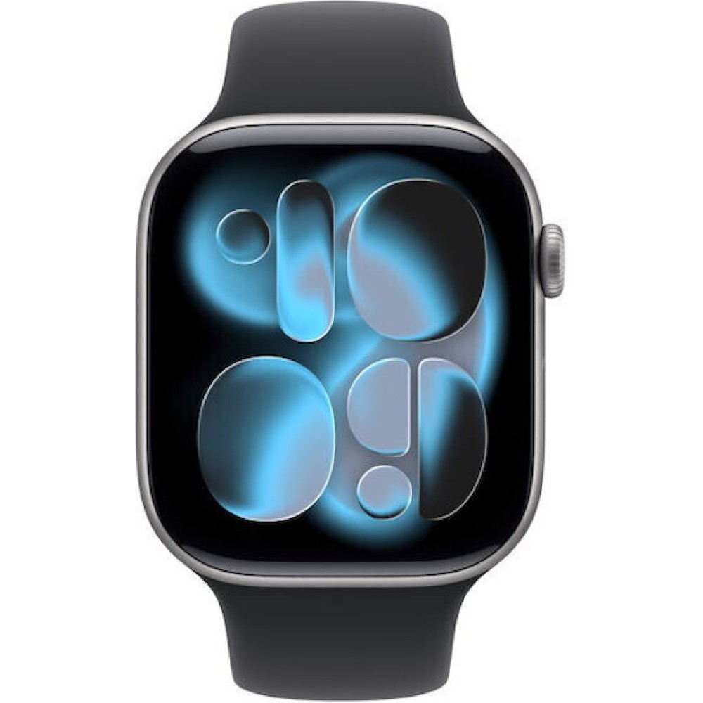 Apple Watch Series 11 Aluminium 42mm Αδιάβροχο με Παλμογράφο (Space Grey Aluminium Case with Black Sport Band - S/M)