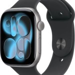 Apple Watch Series 11 Aluminium 42mm Αδιάβροχο με Παλμογράφο (Space Grey Aluminium Case with Black Sport Band - S/M)