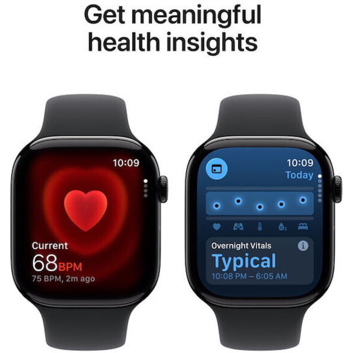 Apple Watch Series 11 Aluminium 42mm Αδιάβροχο με Παλμογράφο (Jet Black Aluminium Case with Black Sport Band - S/M)