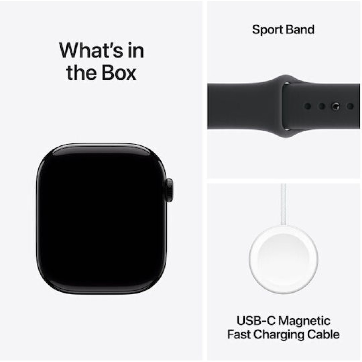 Apple Watch Series 11 Aluminium 46mm Αδιάβροχο με Παλμογράφο (Jet Black Aluminium Case with Black Sport Band - M/L)