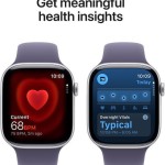 Apple Watch Series 11 Aluminium 46mm Αδιάβροχο με Παλμογράφο (Silver Aluminium Case with Purple Fog Sport Band - M/L)